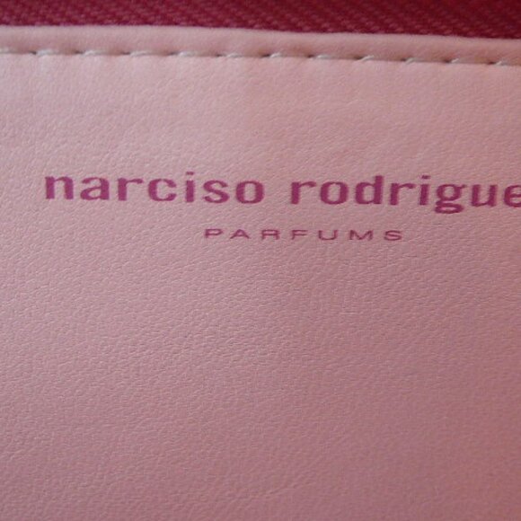 Narciso Rodriguez Parfums Rose Pink Faux Leather Toiletry Make Up Bag w/Handle - Picture 5 of 6